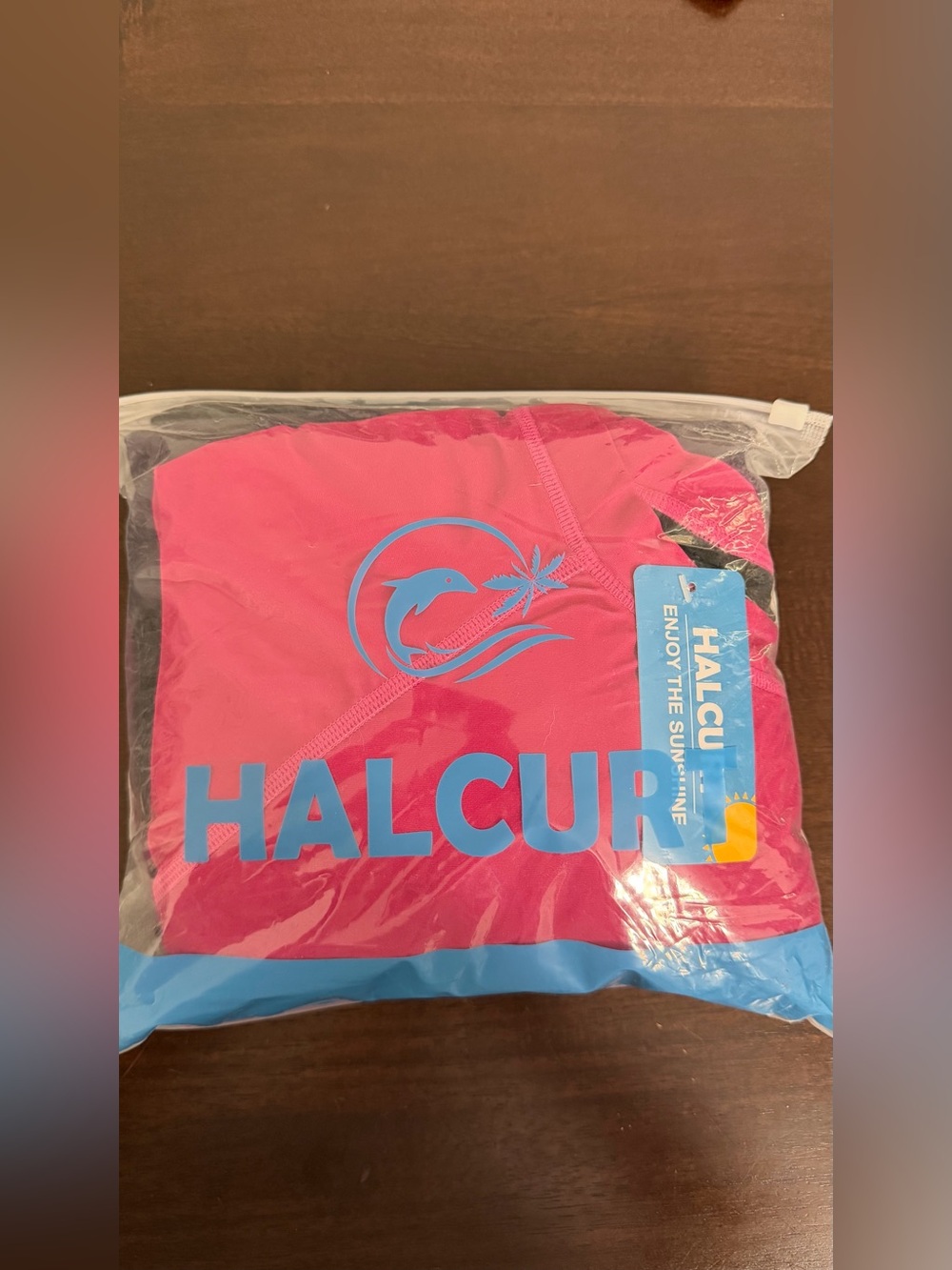 NWT Halcurt 4X Pink Ombre Long Sleeve Swim Shirt & Swim Shorts Set - Picture 5 of 8